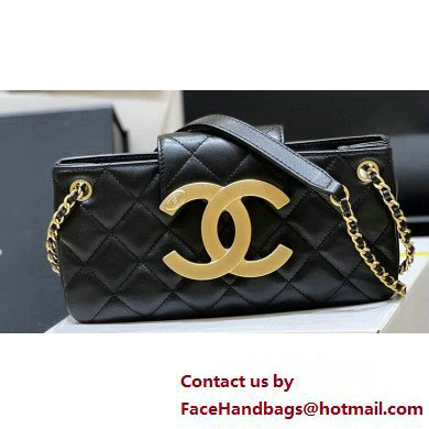 Chanel Lambskin & Gold-Tone Metal Baguette Bag AS4611 Black 2024 (ORIGINAL QUALITY)